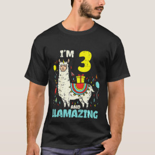 T-shirt Enfants Im 3 Llamazing Llama Cute Alpaca Animal 3e