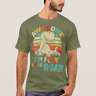 T-shirt Enfants Im Quatre Entendez-moi Roar Dinosaur Anniv