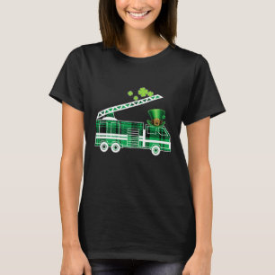 T-shirt Enfants Irlandais Green Plaid Pompier Camion St Pa