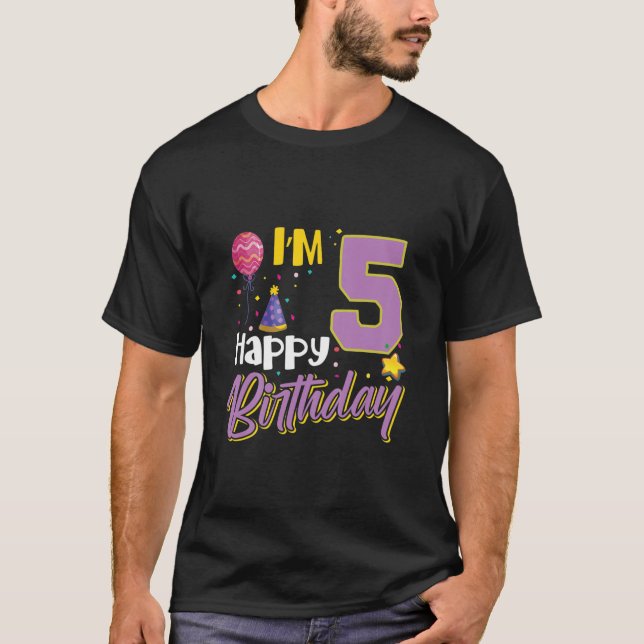 T-shirt Enfants J´Ai 5 Joyeux Anniversaire (Devant)