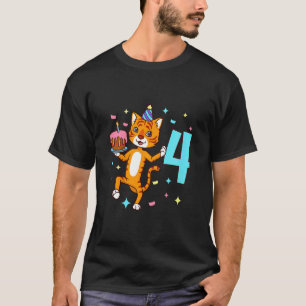 T-shirt Enfants J'ai 4 ans avec tigre garçon anniversaire