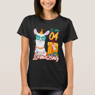 T-shirt Enfants j'ai 4 ans et Lama Incroyable Lama 4ème An