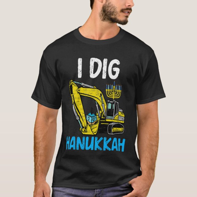 T-shirt Enfants J'Ai Creusé Hanoukka Excavator Constructio (Devant)