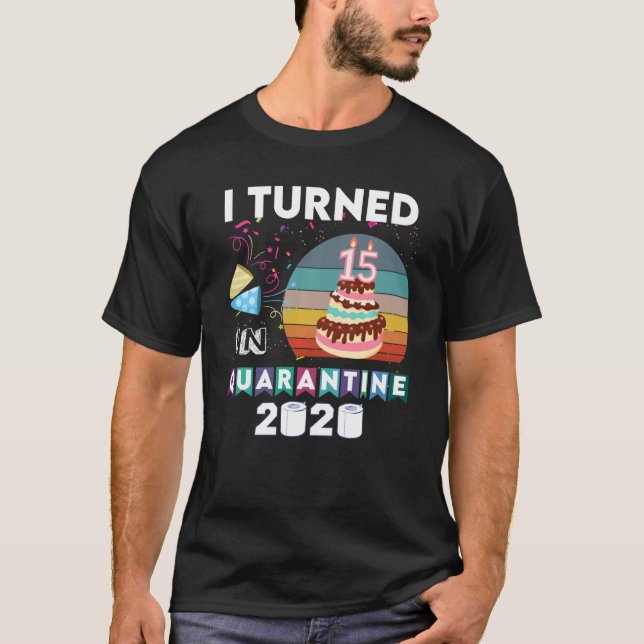 T-shirt Enfants J'Ai Eu 15 Anniversaire En Quarantaine Fil (Devant)