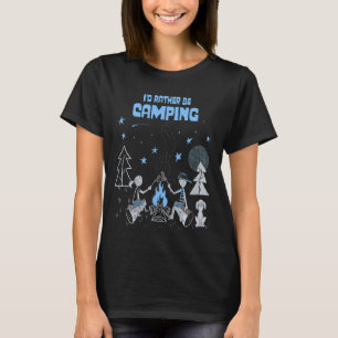 T-shirt Enfants J'Ai Plutôt À Camping Garçon Fille Chien C