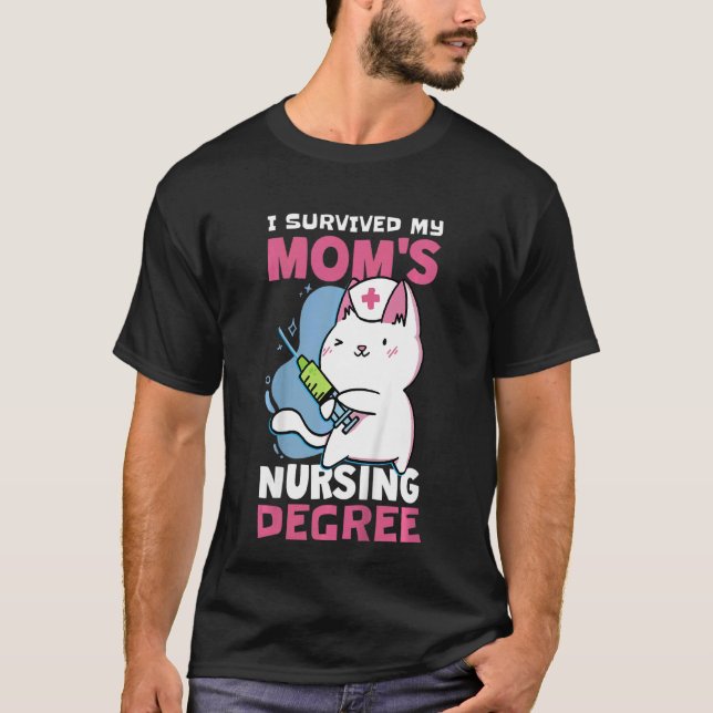 T-shirt Enfants J'ai survécu Ma maman's Nursing Deree Nurs (Devant)