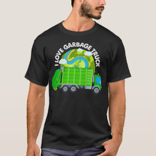 T-shirt Enfants J'aime Camion à ordures avec benne à ordur