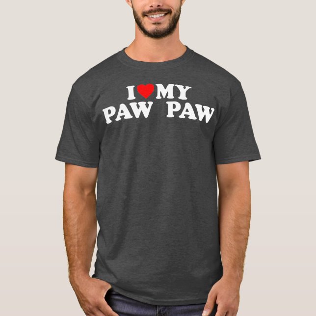 T-shirt Enfants J'Aime Mon Paw Paw Toddler Garçon Fille Je (Devant)