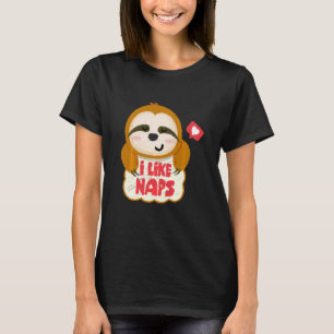 T-shirt Enfants J'Aime Naps Mignonne Sloth