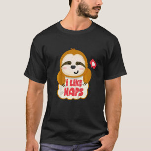 T-shirt Enfants J'Aime Naps Mignonne Sloth