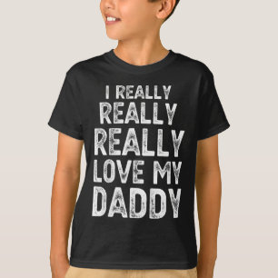 T-shirt Enfants j'aime vraiment vraiment mon papa cute Fêt
