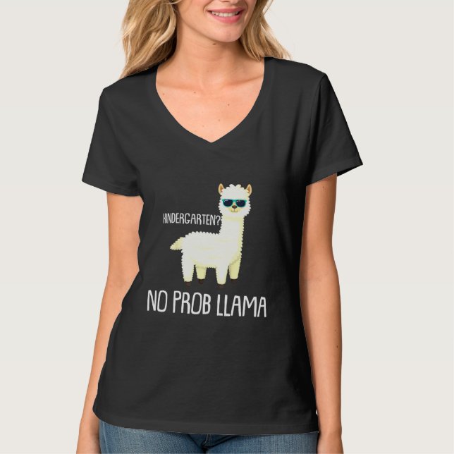 T-shirt Enfants Jardin D'Enfants Pas De Prob Llama Retour  (Devant)