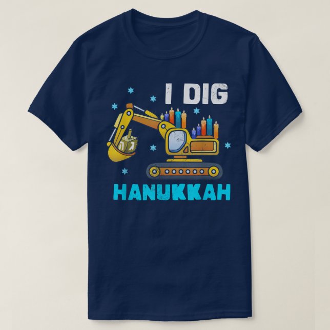 T-shirt Enfants Je Creuse Hanoukka Ecavator Construction  (Design devant)