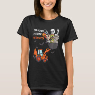 T-shirt Enfants Je creuse vraiment Halloween Squelette Zom