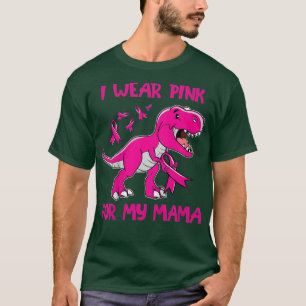 T-shirt Enfants Je Porte Du Rose Pour Ma Mama Dinosaur Can