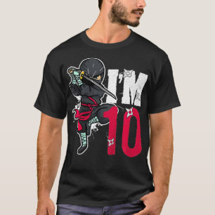 T-shirt Enfants Je suis 10 ans Ninjas 10e anniversaire