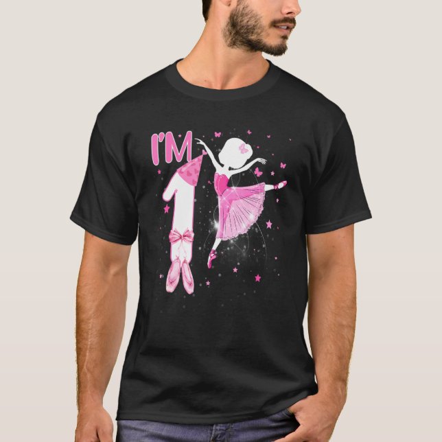 T-shirt Enfants Je suis 1er anniversaire Ballerina Girl Ba (Devant)