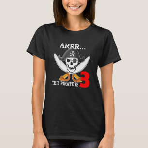 T-shirt Enfants Je Suis 3 Ans Garçon Pirate Capitaine 3 An