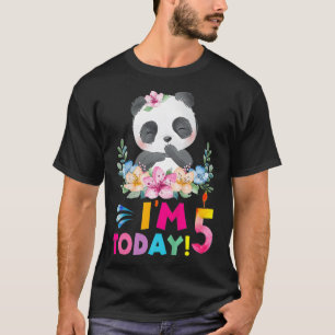 T-shirt Enfants Je Suis 5 Aujourd'Hui Panda Anniversaire