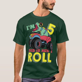 T-shirt Enfants Je suis 5 Voici comment je roule monstre C