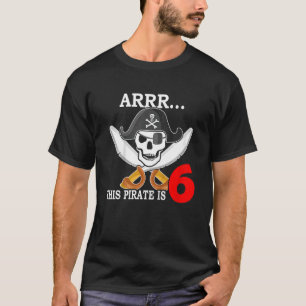 T-shirt Enfants Je Suis 6 Ans Garçon Pirate Capitaine 6 An