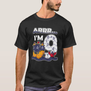 T-shirt Enfants Je Suis 9 Ans Garçon Pirate Capitaine 9 An