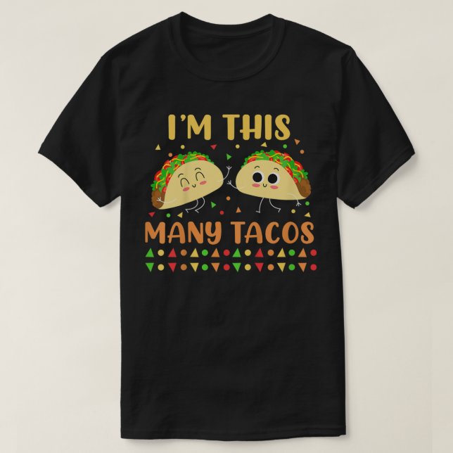 T-shirt Enfants Je suis ce beaucoup de Tacos deuxième fête (Design devant)