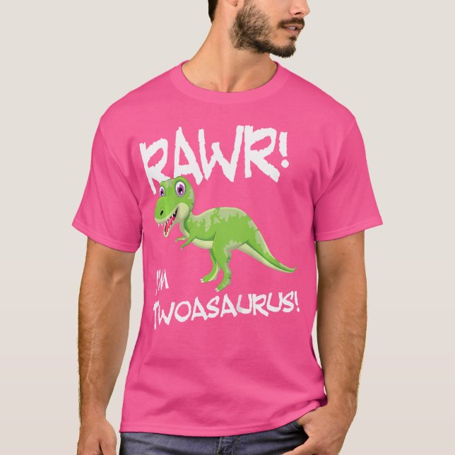 T-shirt Enfants Je Suis Deux Twoasaurus 2E Anniversaire Di (Devant)