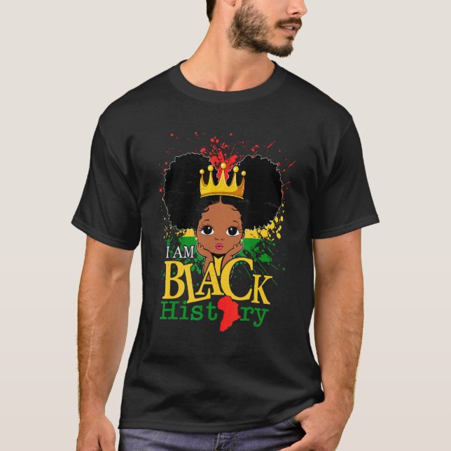 T-shirt Enfants Je Suis Noir Histoire Filles Petit Melanin (Devant)