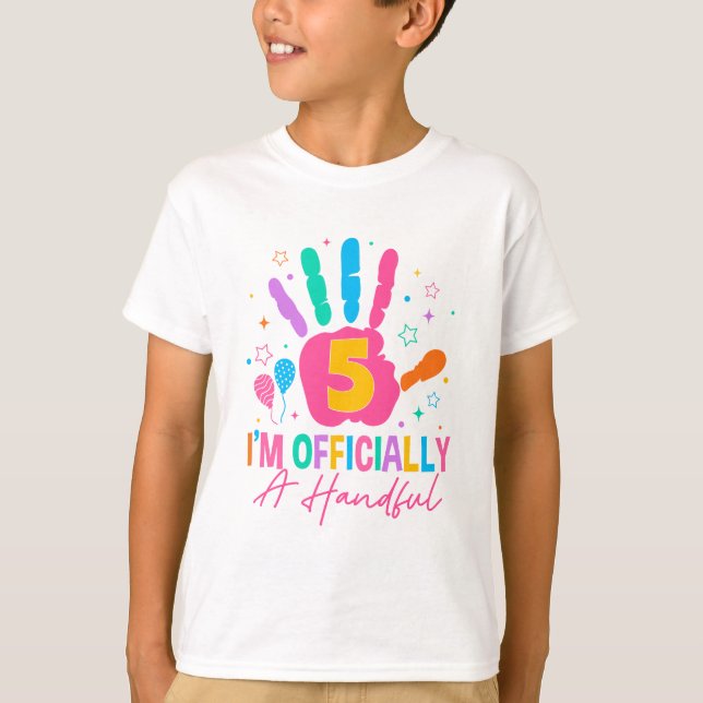 T-shirt Enfants Je suis officiellement une poignée cinq 5e (Devant)