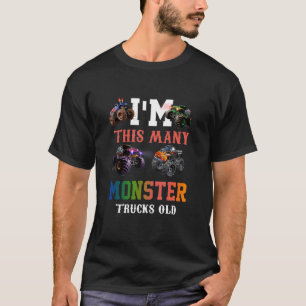 T-shirt Enfants Je suis plusieurs Monster Truck Vieux 4e a