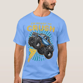 T-shirt Enfants Je suis prêt à écraser 7 Monster Truck 7an