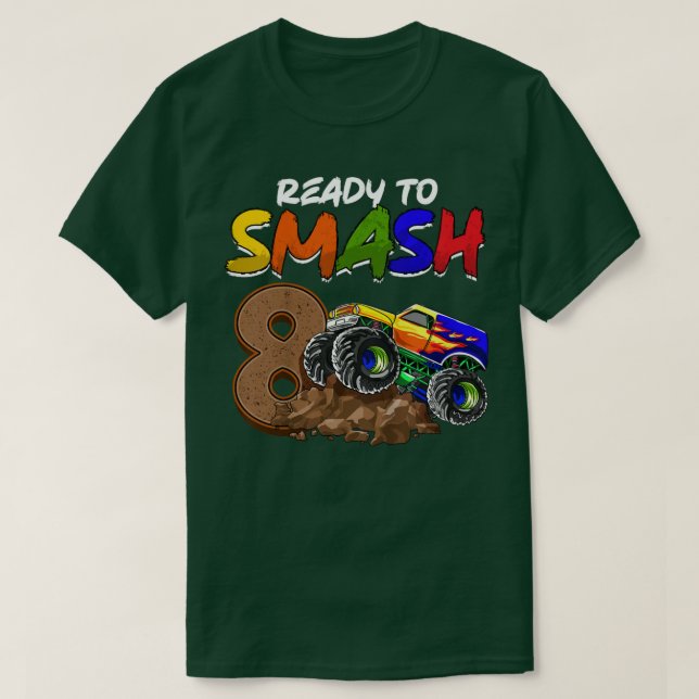 T-shirt Enfants Je suis prêt à mâcher Être 8 Monster Truck (Design devant)