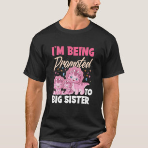 T-shirt Enfants Je suis promu à la grande soeur Dinosaur D