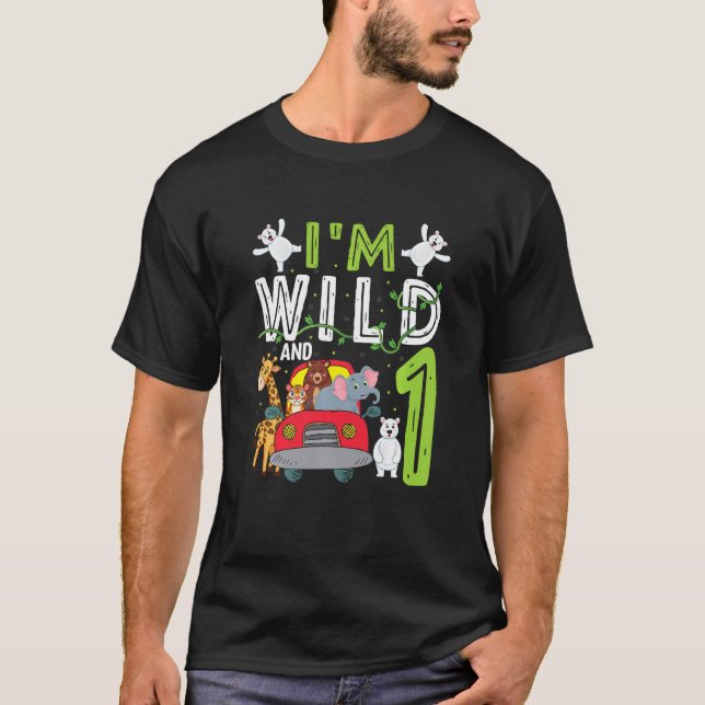 T-shirt Enfants Je suis sauvage et un Safari Zoo Animal Th (Devant)