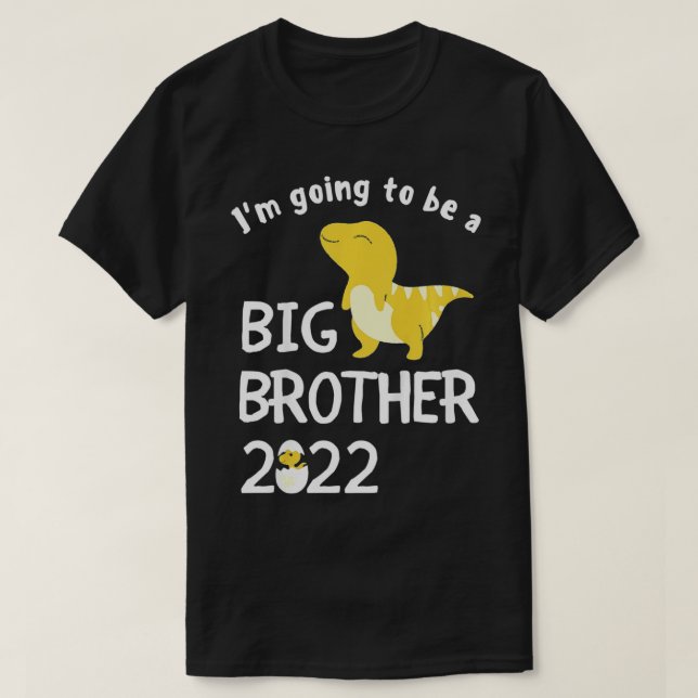 T-shirt Enfants Je vais être un Big Brother 2022 Dinosaur  (Design devant)