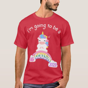 T-shirt Enfants je vais être un grand cousin 2023 Licorne 