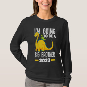 T-shirt Enfants Je vais être un grand frère 2023 Dinosaur 