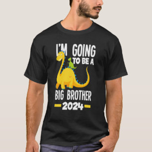 T-shirt Enfants Je vais être un grand frère 2024 Dinosaur