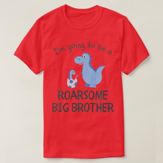 T-shirt Enfants Je vais être un grand frère fou Dinosa (Design devant)
