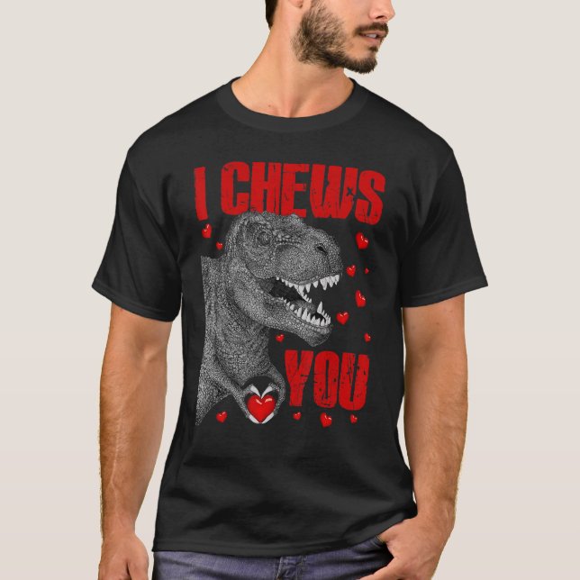 T-shirt Enfants Je vous mâche Dinosaur rex Valentines Jour (Devant)