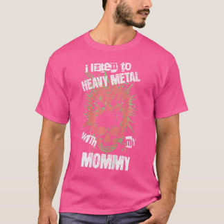 T-shirt Enfants J'Écoute Du Métal Lourd Avec Ma Maman Enfa
