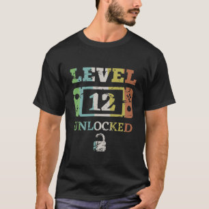 T-shirt Enfants Jeu Niveau 12 Déverrouillé Pour Les Garçon