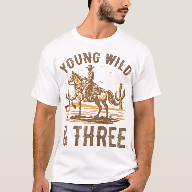 T-shirt Enfants Jeune Sauvage Et Enfant De Trois Ans Cowbo (Devant)