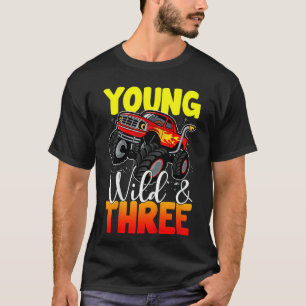 T-shirt Enfants Jeune Wild Trois Monster Truck 3e annivers