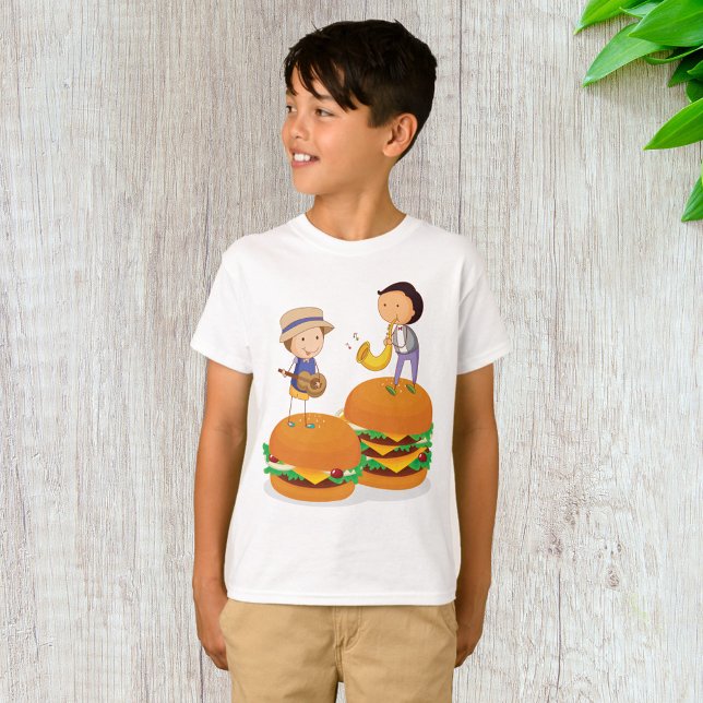 T-shirt Enfants jouant de la musique sur des cheeseburgers (Créateur téléchargé)