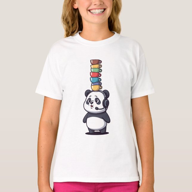 T-shirt Enfants Joueurs Équilibrant Panda (Devant)