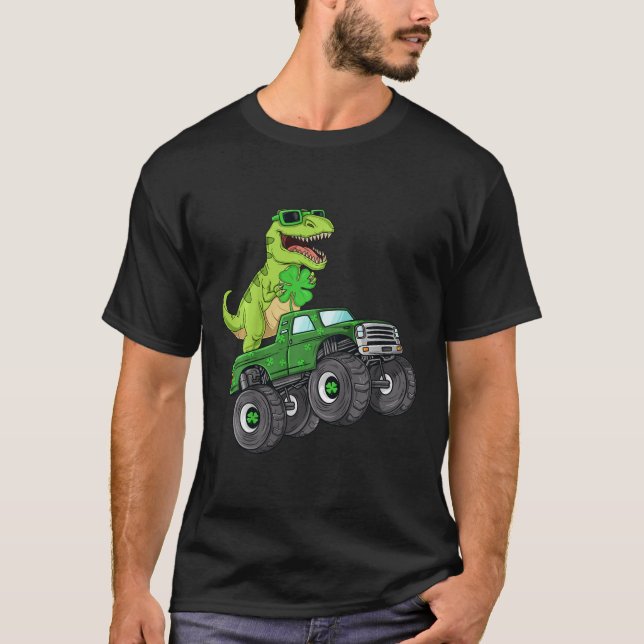 T-shirt Enfants Jour de la Saint Patrick T Rex équitation  (Devant)