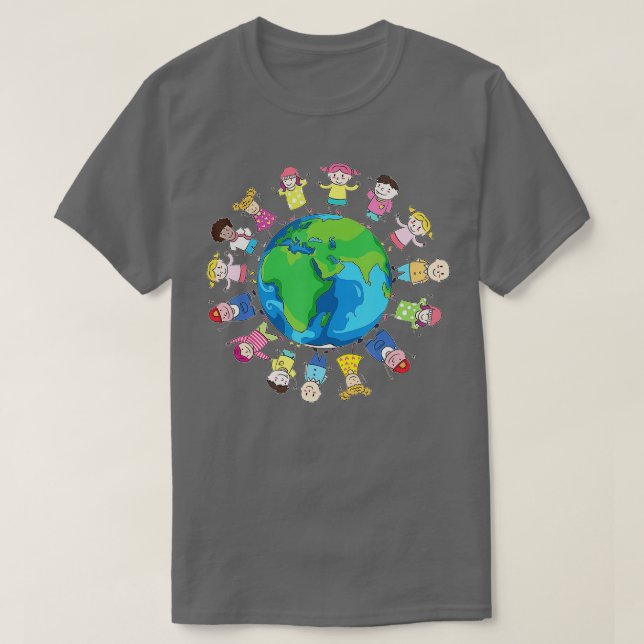 T-shirt Enfants Jours des terres heureux dans le monde ent (Design devant)