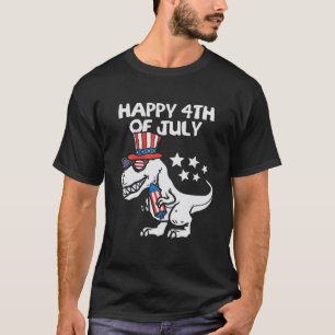 T-shirt Enfants Joyeux 4 juillet Rex Dino Dinosaur Baby To